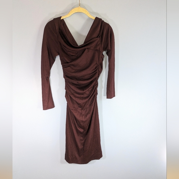 DVF Burgundy Wool Bentley Dress - Picture 2 of 4